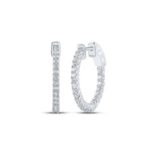 Load image into Gallery viewer, 14kt Diamond Brilliance White Gold Hoop Earrings - Splendid Jewellery