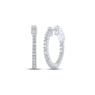 14kt Diamond Brilliance White Gold Hoop Earrings - Splendid Jewellery