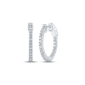 14kt Diamond Brilliance White Gold Hoop Earrings - Splendid Jewellery