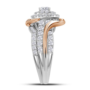 14kt Dual - tone Diamond Elegance Wedding Ring Set - Splendid Jewellery