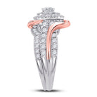 14kt Dual - tone Diamond Elegance Wedding Ring Set - Splendid Jewellery