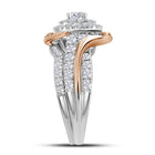 14kt Dual - tone Diamond Elegance Wedding Ring Set - Splendid Jewellery