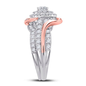 14kt Dual - tone Diamond Elegance Wedding Ring Set - Splendid Jewellery