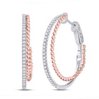 14kt Dual-Tone Gold Diamond Accent Hoop Earrings: A Timeless Statement of Elegance - Top View