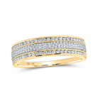 14kt Dual - Tone Gold Men's Diamond Wedding Hammered Band Ring 1/3 Cttw | Majestic Jewelers - Splendid Jewellery