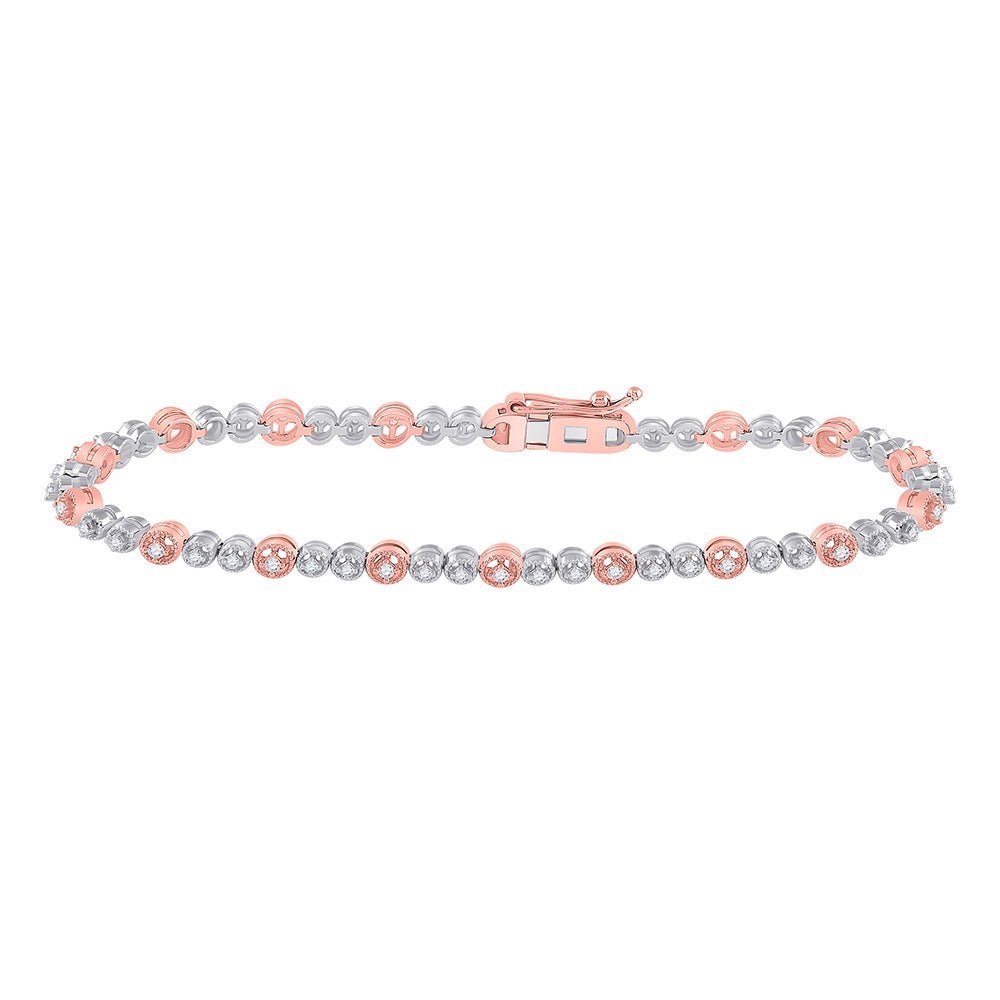 14kt Dual - Tone Gold Round Diamond Tennis Bracelet - 1/2 Ct.t.w. - Splendid Jewellery