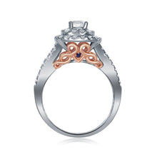 Load image into Gallery viewer, 14kt Enchanting Two - tone Gold Diamond and Sapphire Bridal Wedding Ring Band Set - Splendid Jewellery