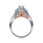 14kt Enchanting Two - tone Gold Diamond and Sapphire Bridal Wedding Ring Band Set - Splendid Jewellery
