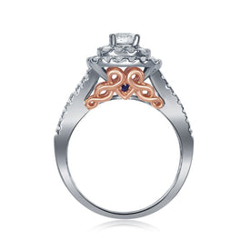 14kt Enchanting Two - tone Gold Diamond and Sapphire Bridal Wedding Ring Band Set - Splendid Jewellery