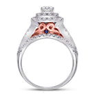 14kt Enchanting Two - tone Gold Diamond and Sapphire Bridal Wedding Ring Band Set - Splendid Jewellery