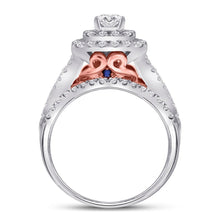 Load image into Gallery viewer, 14kt Enchanting Two - tone Gold Diamond and Sapphire Bridal Wedding Ring Band Set - Splendid Jewellery