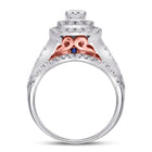 14kt Enchanting Two-tone Gold Diamond and Sapphire Bridal Wedding Ring Band Set Side View from Splendid Jewellery