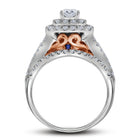 14kt Enchanting Two-tone Gold Diamond and Sapphire Bridal Wedding Ring Band Set Side View 2 from Splendid Jewellery