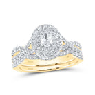 14kt Golden Halo Brilliance Bridal Ring Set - A Captivating Symbol of Eternal Love - Splendid Jewellery