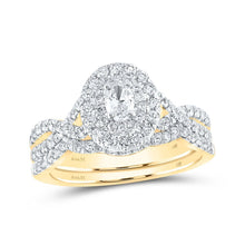 Load image into Gallery viewer, 14kt Golden Halo Brilliance Bridal Ring Set - A Captivating Symbol of Eternal Love - Splendid Jewellery