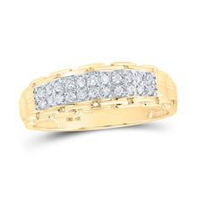 Load image into Gallery viewer, 14kt Golden Love Story Diamond Cluster Wedding Set - Side View