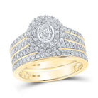 14kt Golden Radiance Oval Diamond Bridal Wedding Ring Band Set - Splendid Jewellery