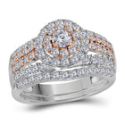 14kt Harmony of Love Diamond Bridal Wedding Ring Band Set Top View from Splendid Jewellery