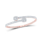 14kt Rose Gold Baguette Diamond Cuff Bangle Bracelet - Exquisite Men's Jewelry - Splendid Jewellery