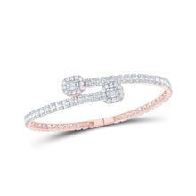 Load image into Gallery viewer, 14kt Rose Gold Baguette Diamond Cuff Bangle Bracelet - Exquisite Men's Jewelry - Splendid Jewellery