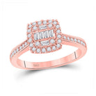14kt Rose Gold Baguette Diamond Halo Cluster Bridal Wedding Engagement Ring - Eternal Elegance - Splendid Jewellery