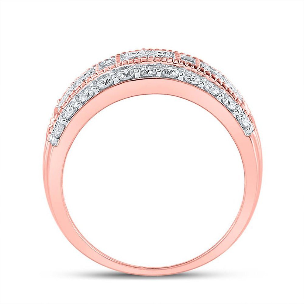 14kt Rose Gold Baguette Diamond Right - Hand Anniversary Ring - Splendid Jewellery
