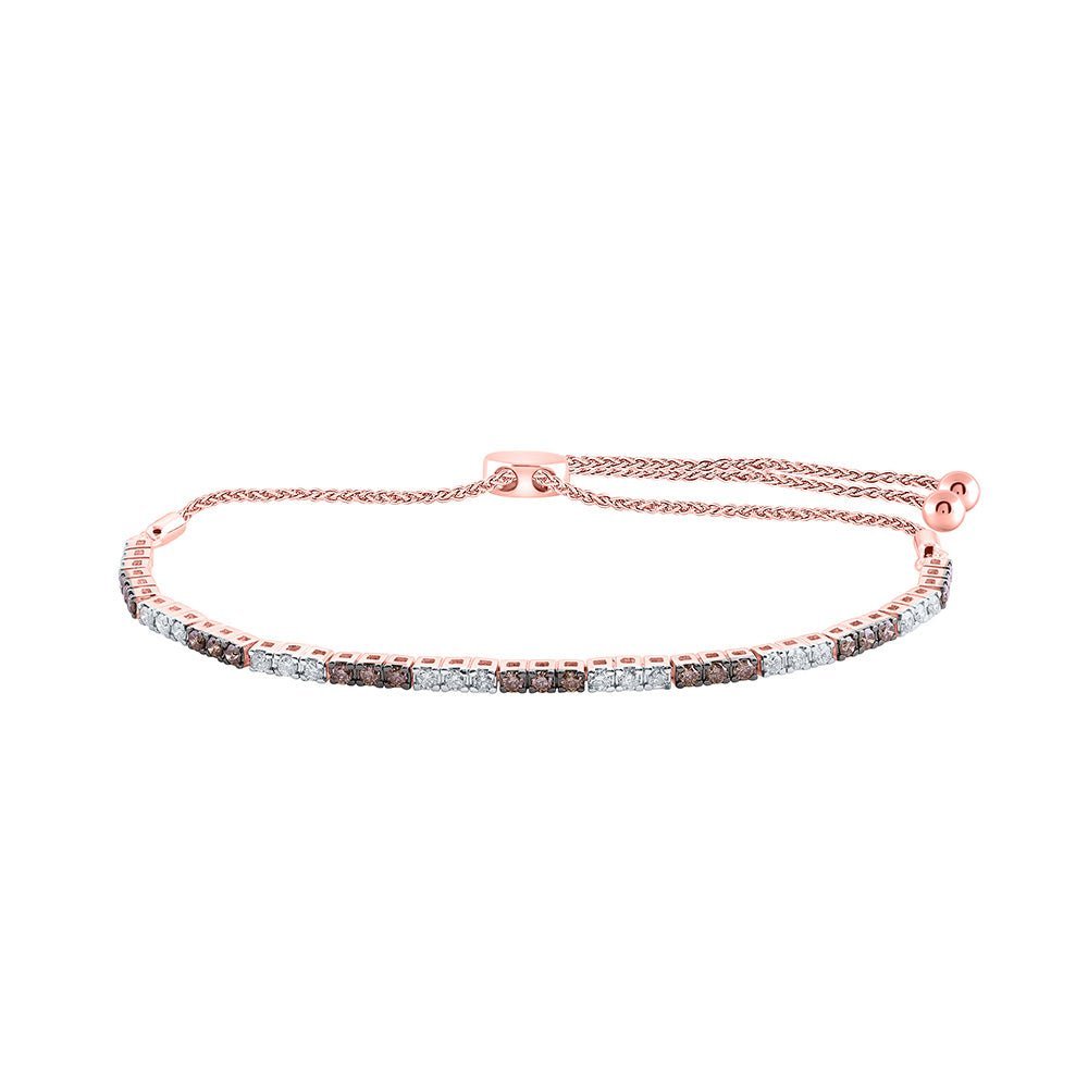 14kt Rose Gold Brown Diamond Bolo Bracelet - Exquisite Elegance - Splendid Jewellery