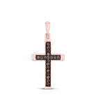 14kt Rose Gold Brown Diamond Cross Pendant: A Mesmerizing Symbol of Faith and Elegance - Splendid Jewellery
