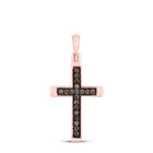 14kt Rose Gold Brown Diamond Cross Pendant: A Mesmerizing Symbol of Faith and Elegance - Splendid Jewellery