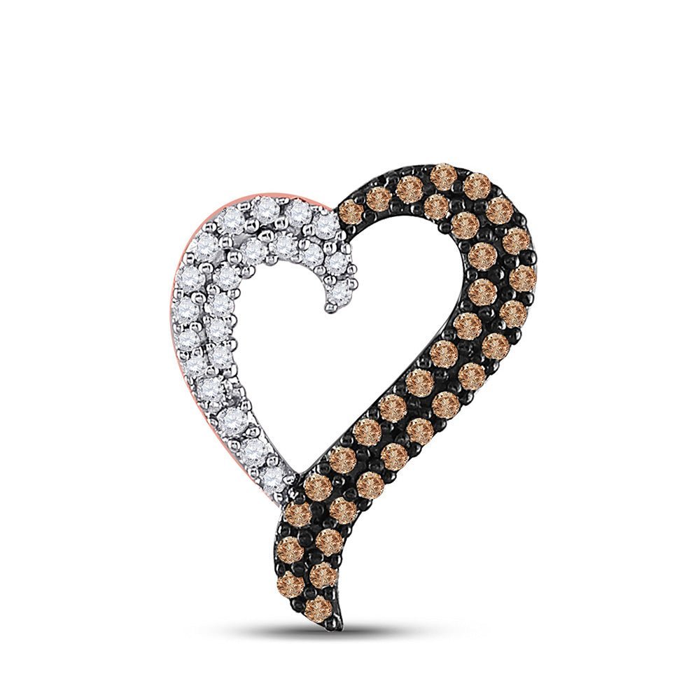 14kt Rose Gold Brown Diamond Heart Pendant | Enchanting Love Symbol Necklace - Splendid Jewellery