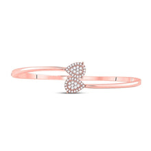 Load image into Gallery viewer, 14kt Rose Gold Diamond and Blue Sapphire Bypass Cluster Bracelet - 1/2 Ct.t.w. - Splendid Jewellery