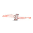 14kt Rose Gold Diamond and Blue Sapphire Bypass Cluster Bracelet - 1/2 Ct.t.w. - Splendid Jewellery