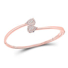 14kt Rose Gold Diamond and Blue Sapphire Bypass Cluster Bracelet - 1/2 Ct.t.w. - Splendid Jewellery