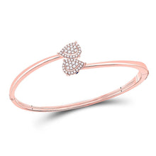 Load image into Gallery viewer, 14kt Rose Gold Diamond and Blue Sapphire Bypass Cluster Bracelet - 1/2 Ct.t.w. - Splendid Jewellery