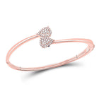 14kt Rose Gold Diamond and Blue Sapphire Bypass Cluster Bracelet - 1/2 Ct.t.w. - Splendid Jewellery