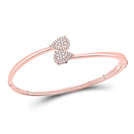 14kt Rose Gold Diamond and Blue Sapphire Bypass Cluster Bracelet - 1/2 Ct.t.w. - Splendid Jewellery