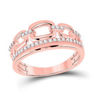 14kt Rose Gold Diamond Chain Link Fashion Ring - A Dazzling Delight - Splendid Jewellery