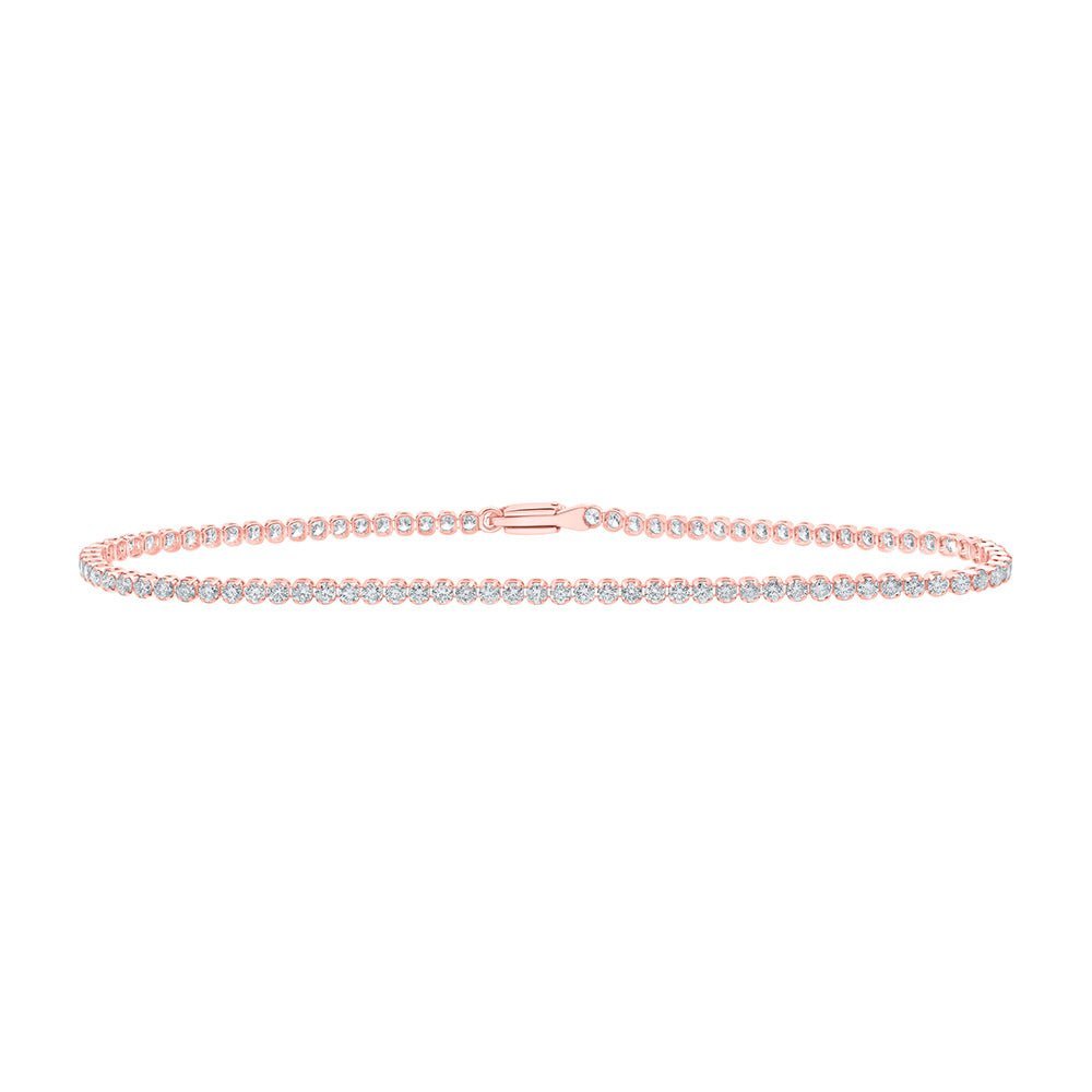 14kt Rose Gold Diamond Elegance Tennis Bracelet - 2 - 1/5 Cttw - Splendid Jewellery