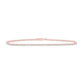 14kt Rose Gold Diamond Elegance Tennis Bracelet - 2 - 1/5 Cttw - Splendid Jewellery