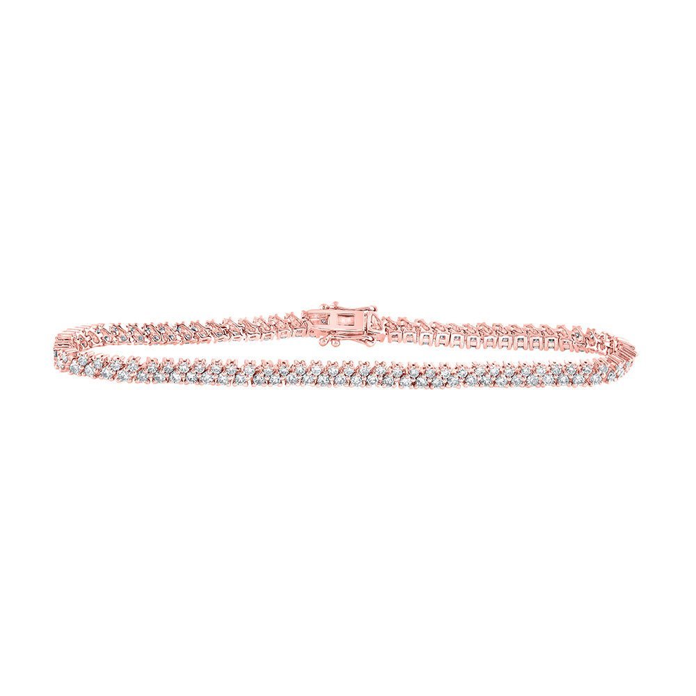 14kt Rose Gold Diamond Elegance Tennis Bracelet - 2 - 7/8 Cttw - Splendid Jewellery