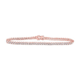 14kt Rose Gold Diamond Elegance Tennis Bracelet - 2 - 7/8 Cttw - Splendid Jewellery