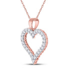 14kt Rose Gold Diamond Heart & Love Symbol Pendant - A Captivating Expression of Love and Romance - Splendid Jewellery