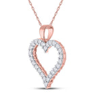 14kt Rose Gold Diamond Heart & Love Symbol Pendant - A Captivating Expression of Love and Romance - Splendid Jewellery