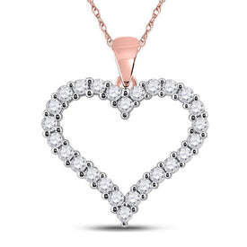 14kt Rose Gold Diamond Heart & Love Symbol Pendant - A Captivating Expression of Love and Romance - Splendid Jewellery