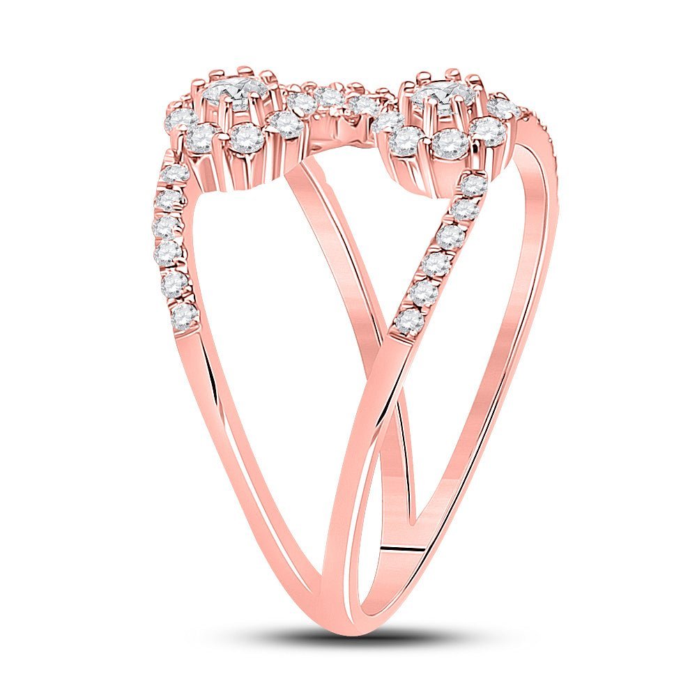 14kt Rose Gold Diamond Negative Space Band Ring - Modern Elegance - Splendid Jewellery