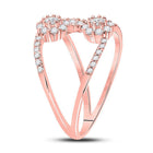 14kt Rose Gold Diamond Negative Space Band Ring - Modern Elegance - Splendid Jewellery