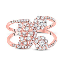 Load image into Gallery viewer, 14kt Rose Gold Diamond Negative Space Band Ring - Modern Elegance - Front View