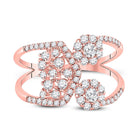 14kt Rose Gold Diamond Negative Space Band Ring - Modern Elegance - Front View