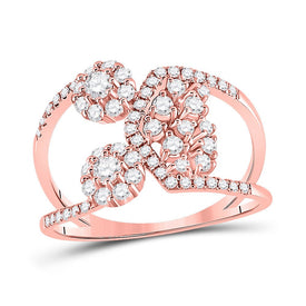 14kt Rose Gold Diamond Negative Space Band Ring - Modern Elegance - Top View