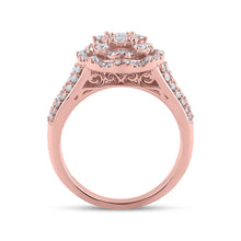 Load image into Gallery viewer, 14kt Rose Gold Diamond Oval Ring - A Timeless Statement of Elegance - Second Side View